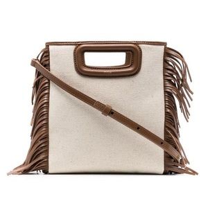 Brand New Maje Canvas and leather cross body bag